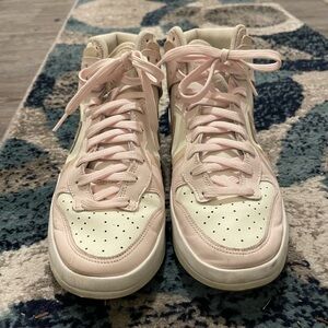 Women's Cream and Pink High-Top Sneakers
